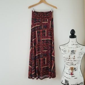 LuLaRoe Floral Paisley Geometric Maxi Skirt